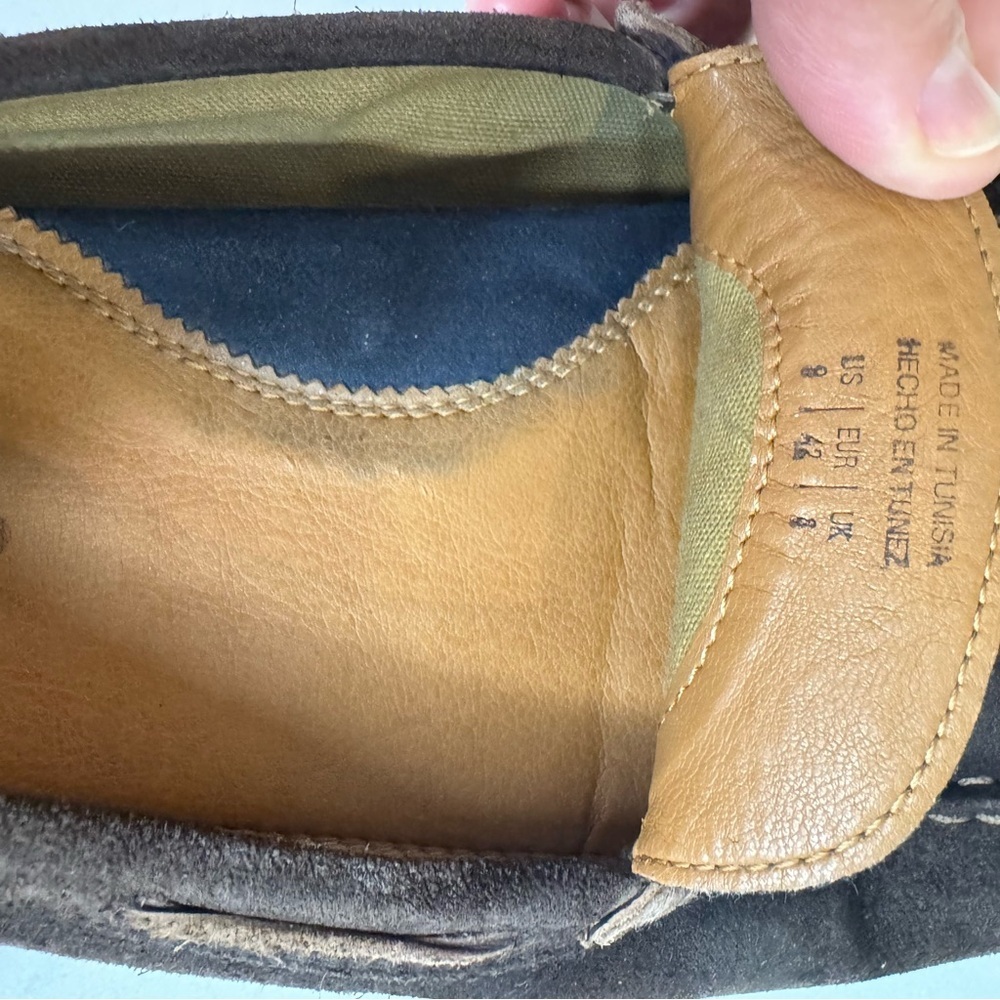 Aldo Men's Brown Suede Loafers β Slip-On, Moccasin Style, Metal Accent, Size 9 - Picture 8 of 8